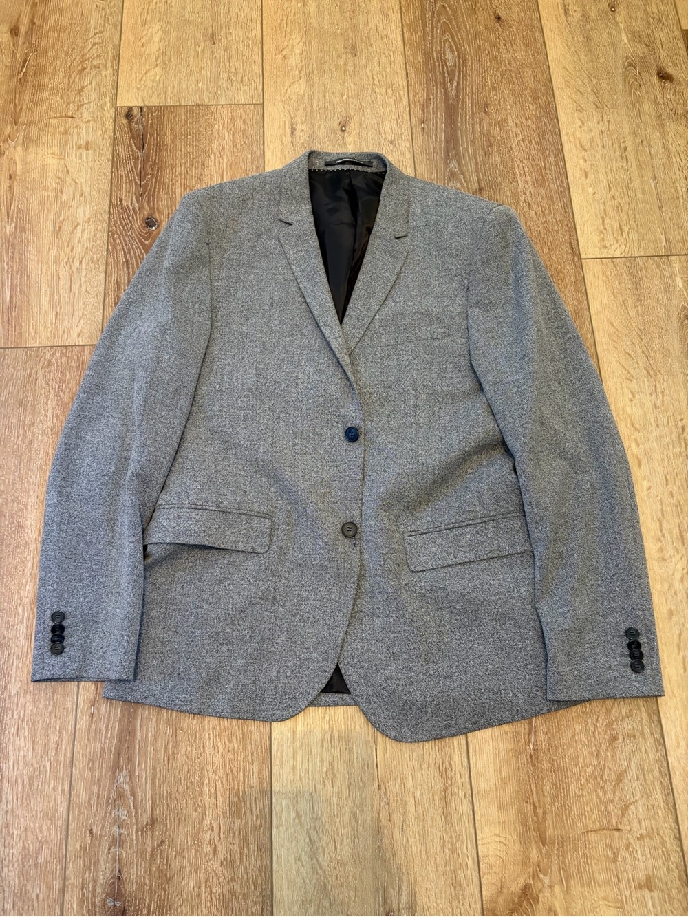 H&M Men's Gray Tweed Blazer - Classic Two-Button Sport Coat